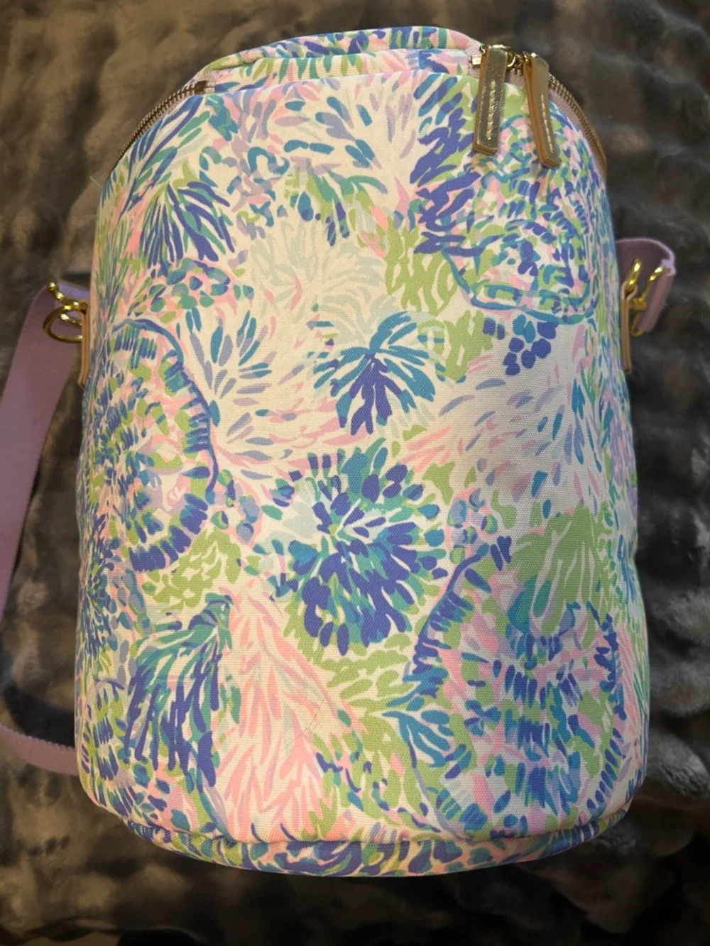 Lilly Pulitzer Pastel Floral Cooler with Gold Logo - Picture 3 of 5